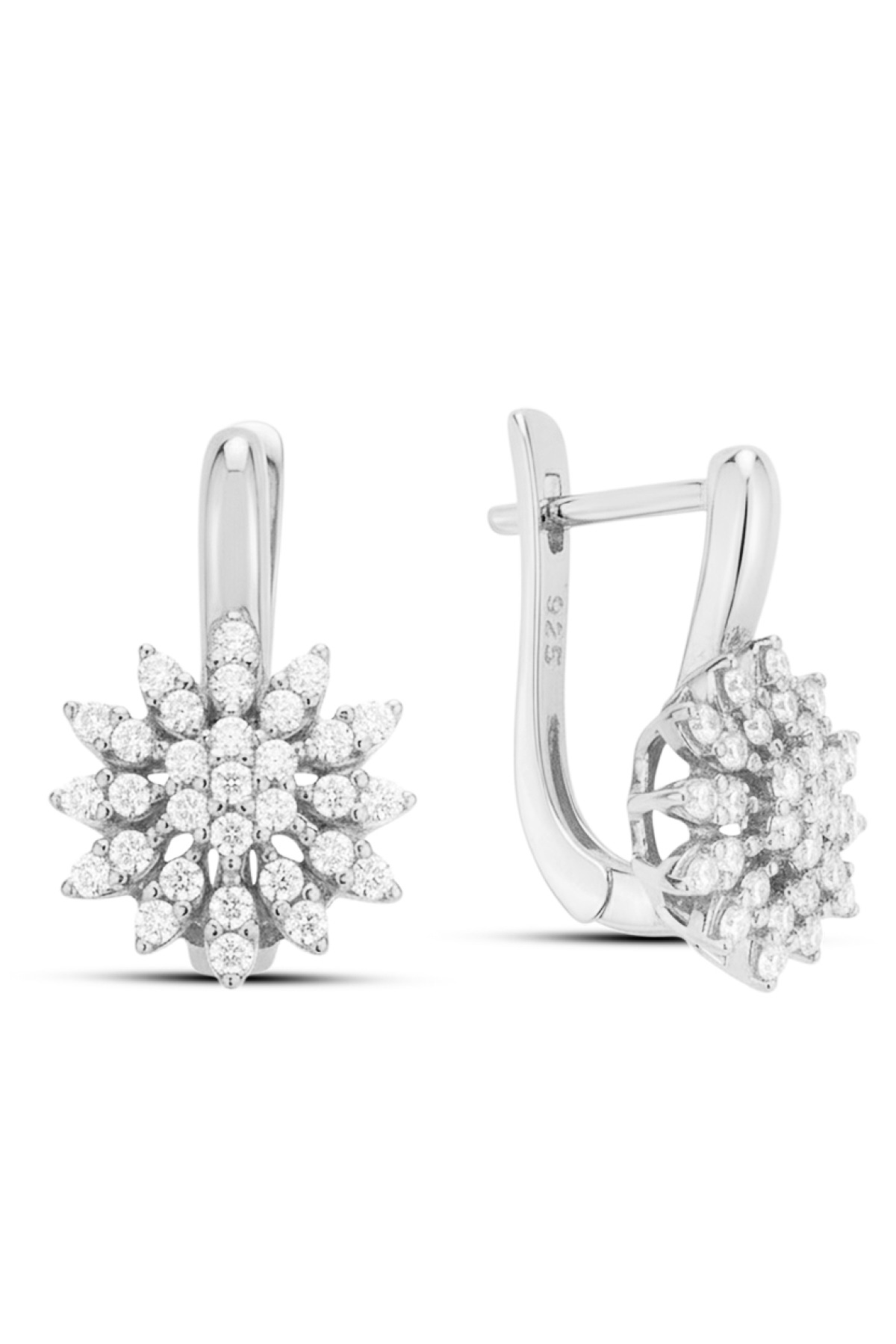 Floral Cluster | Multi-Stone Petal Design 925 Sterling Silver Earring
