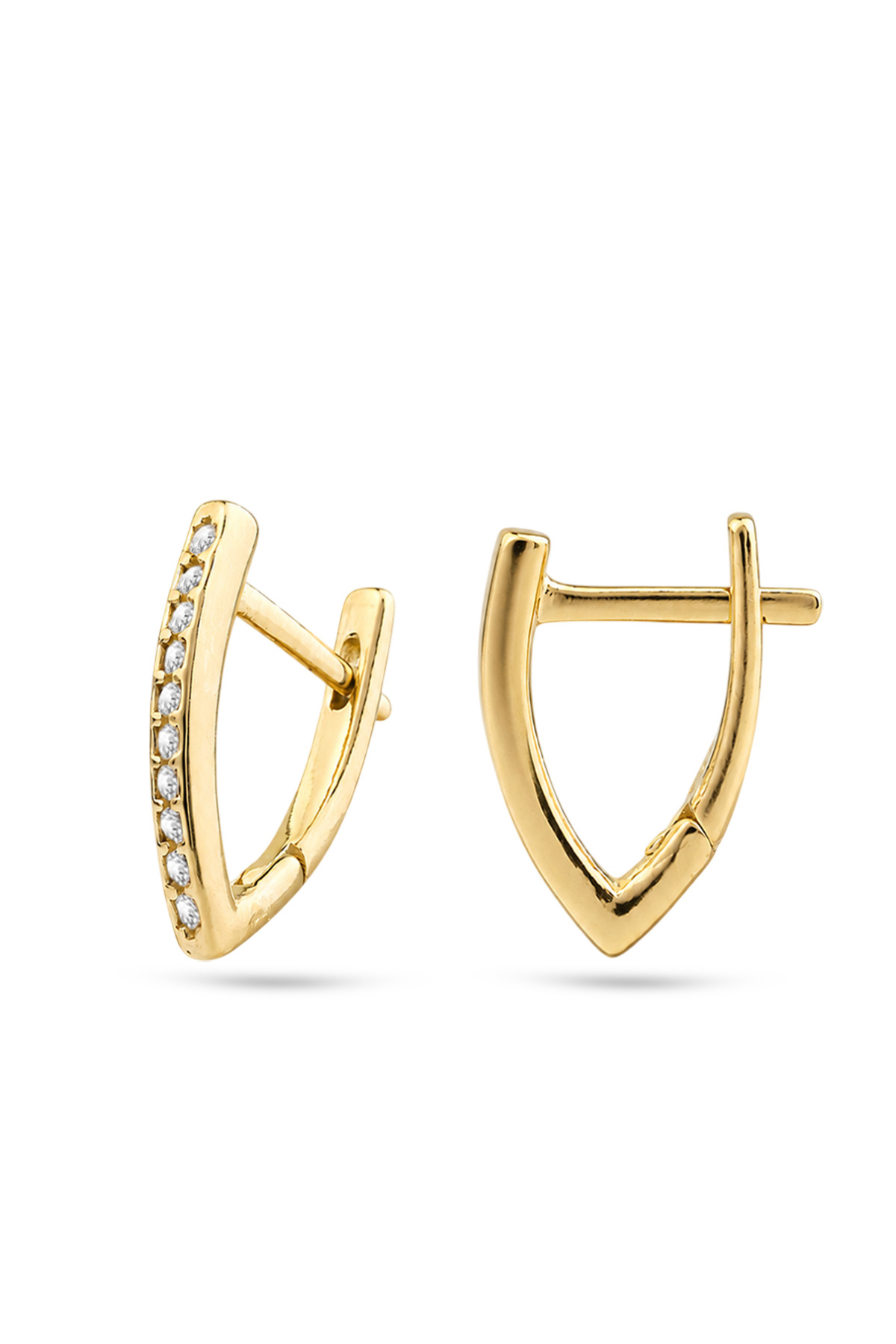 Pointed V Leverback 925 Sterling Silver Earring