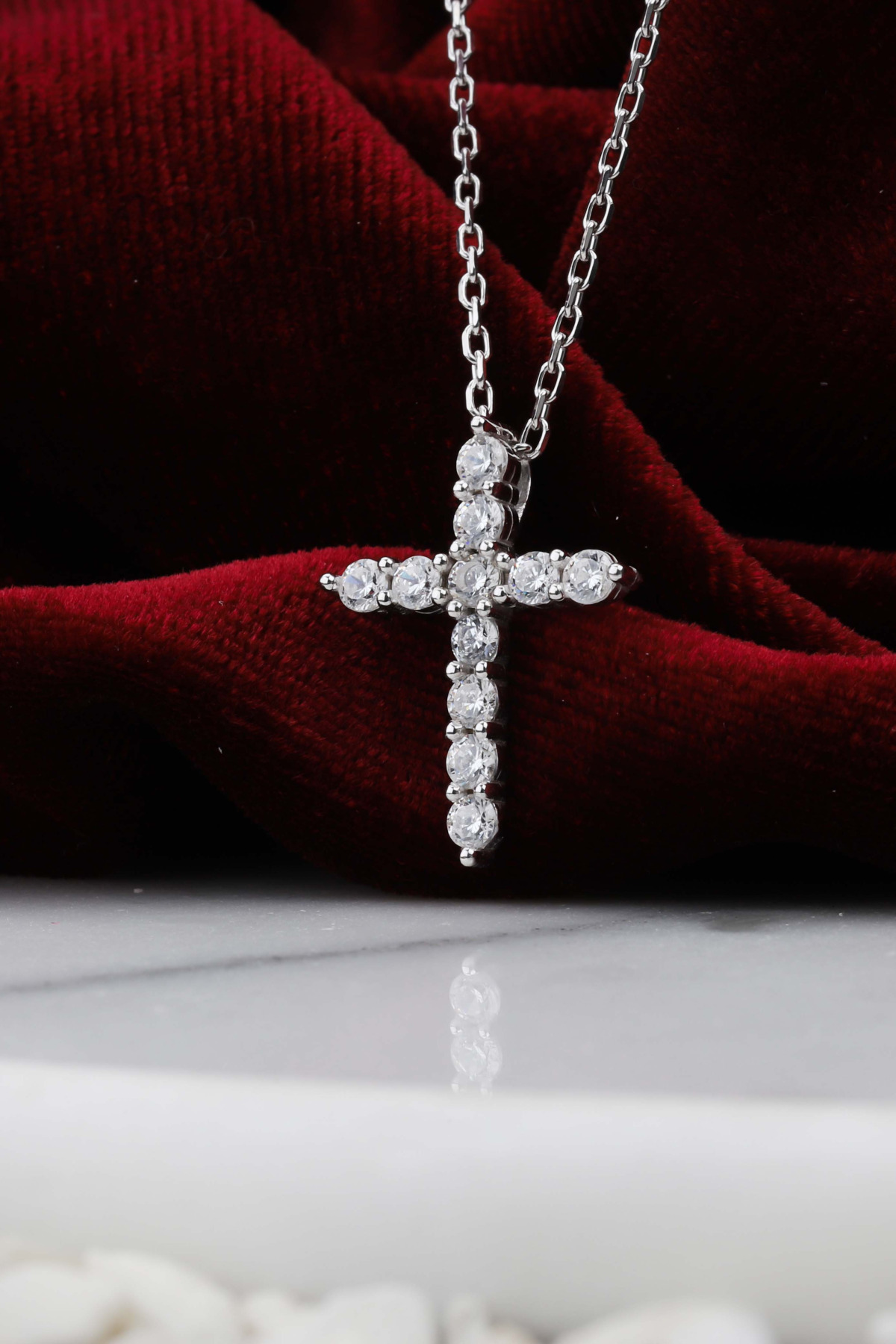 Zirconia Pave Cross | 925 Sterling Silver Necklace