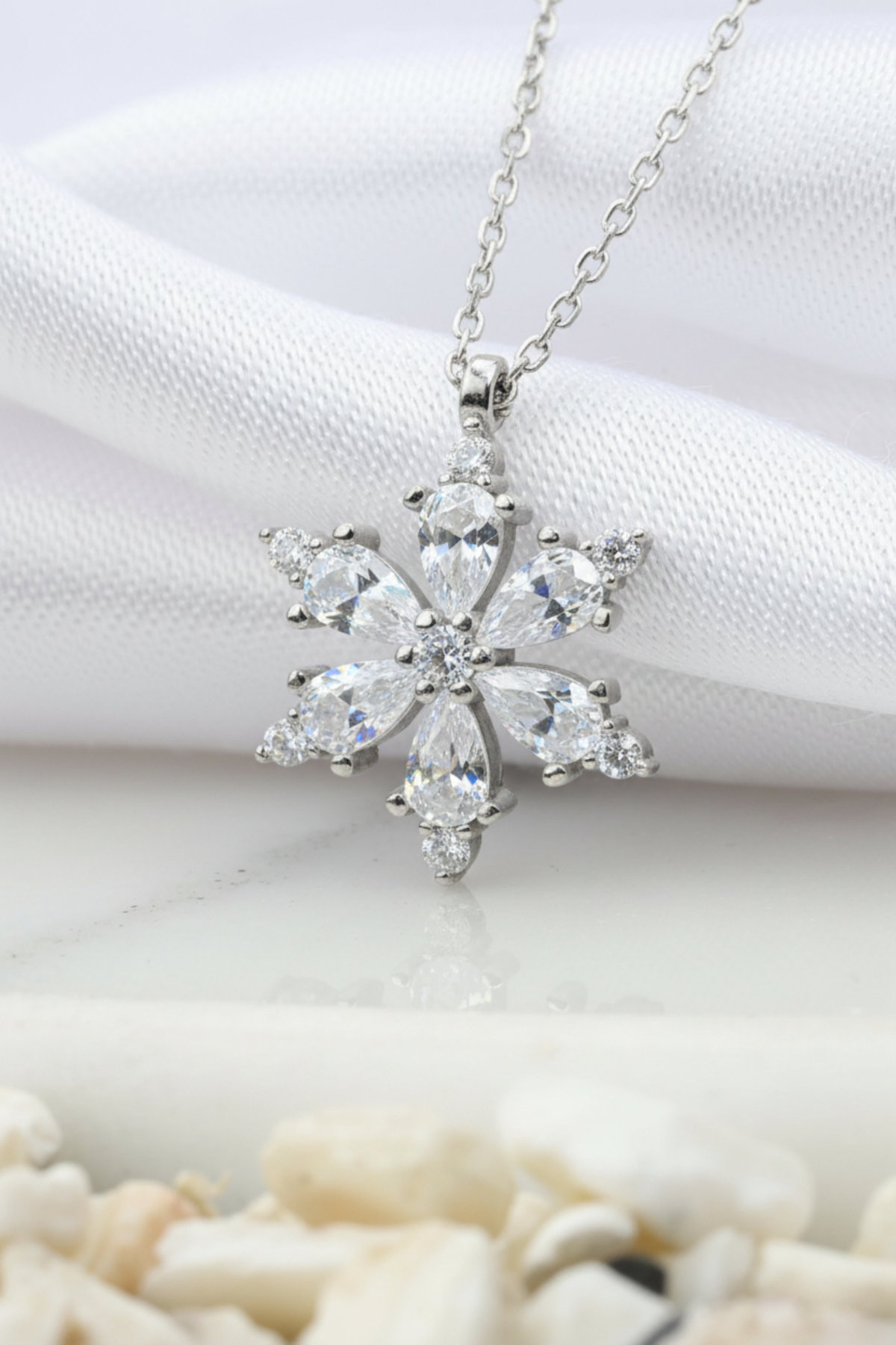 Snowflake | Zirconia 925 Sterling Silver Necklace