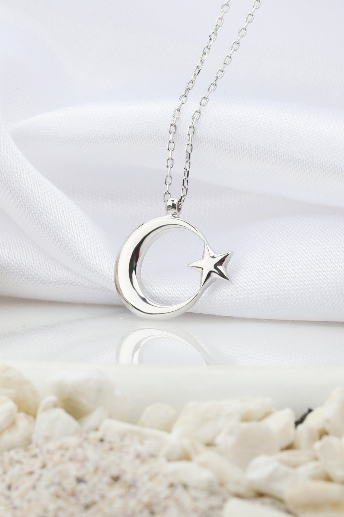 Crescent Moon and Star | 925 Sterling Silver Necklace