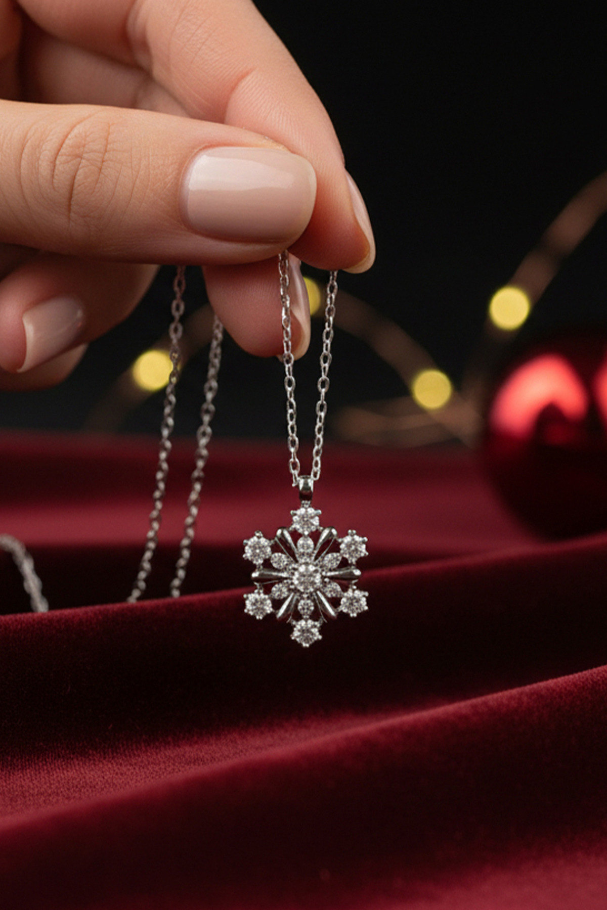 Snowflake | Zirconia 925 Sterling Silver Necklace