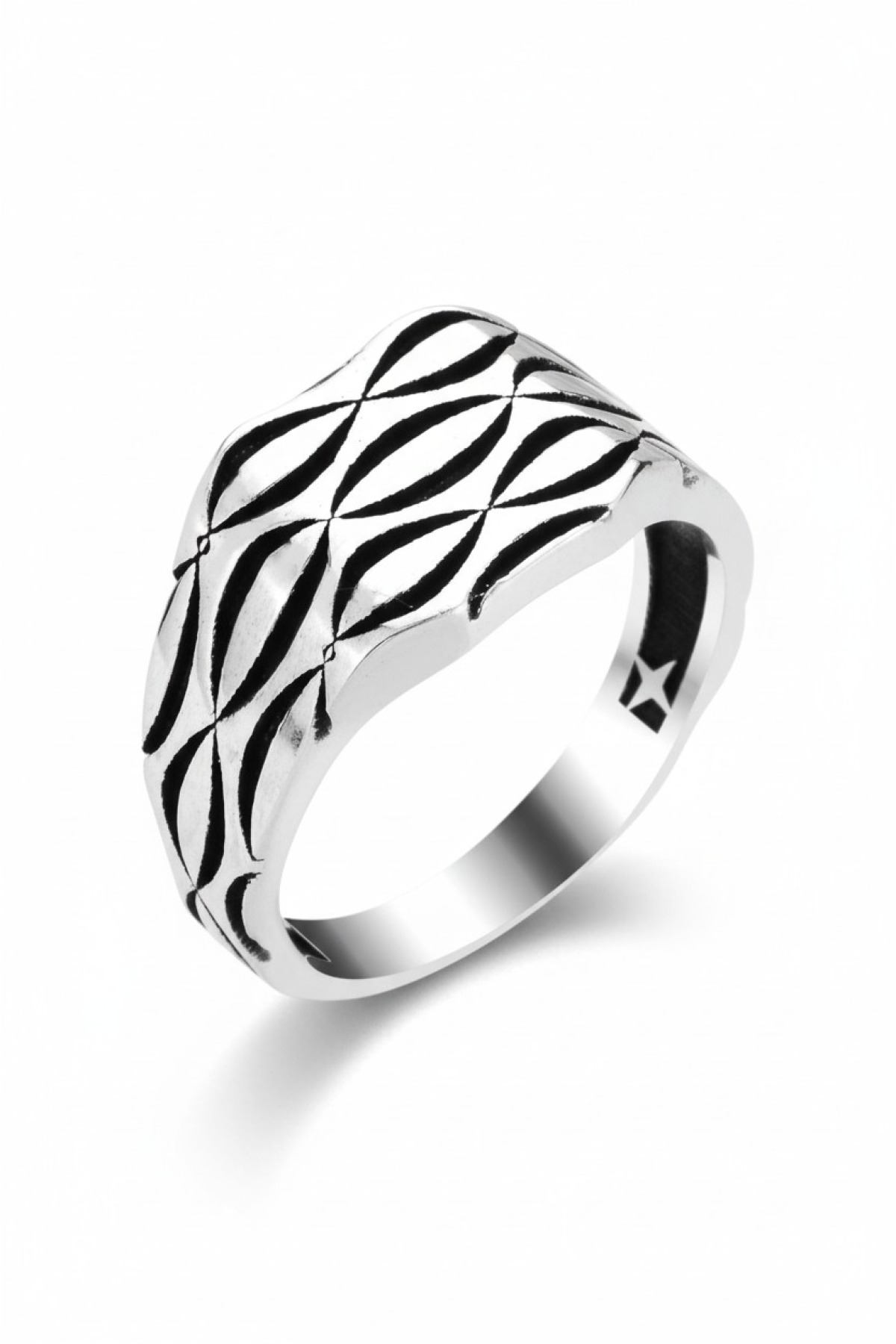 Patterned Relief | 925 Sterling Silver Men's Ring
