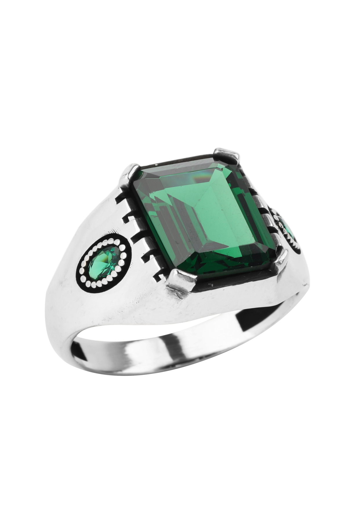 Stepped Architecture & Orbital Side | Zirconia 925 Sterling Silver Men's Ring