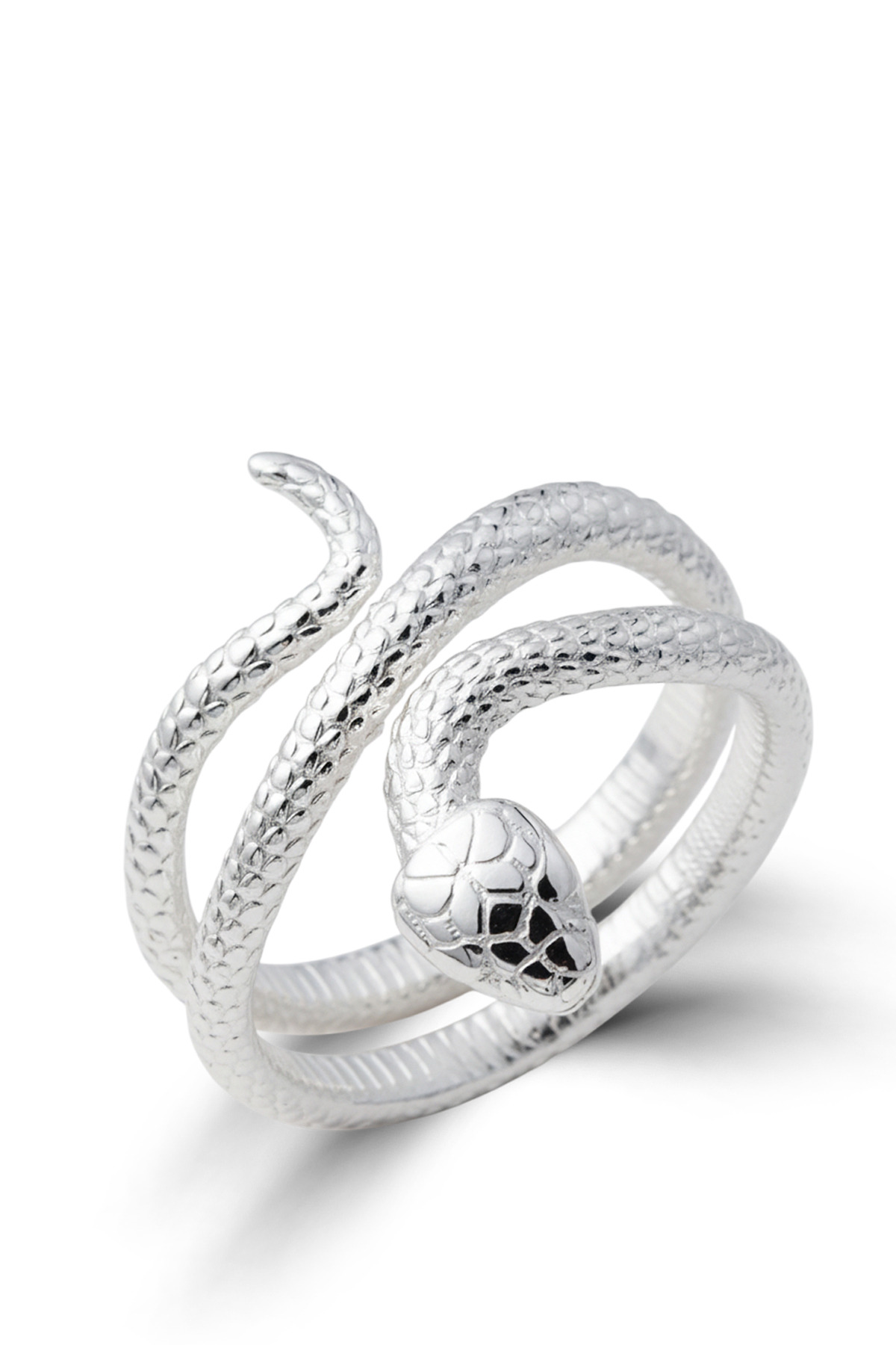 Serpent Mystic | Textured Snake Motif Wrap Around 925 Sterling Silver Ring