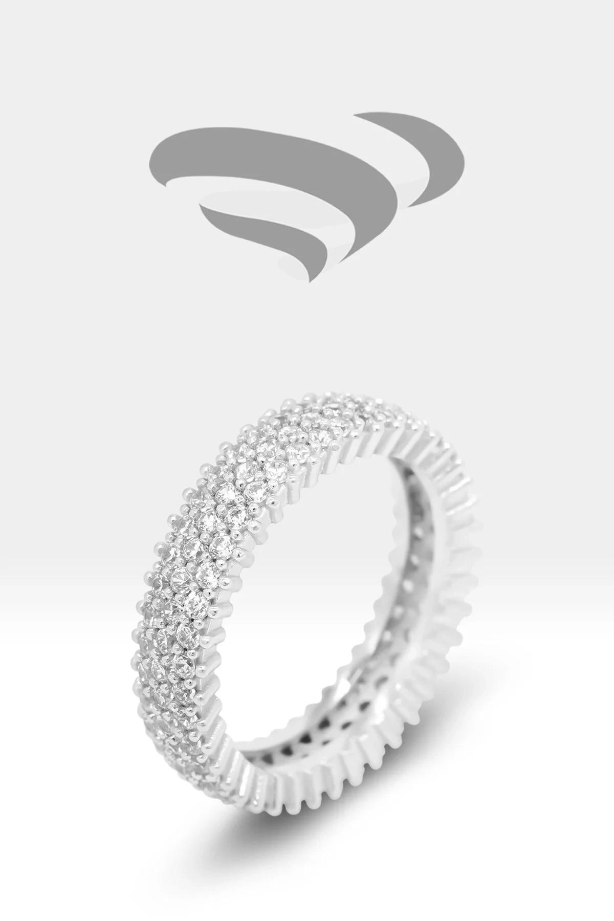 Triple-Row Eternity | Triple-Row Micro-Set Full Band 925 Sterling Silver Ring