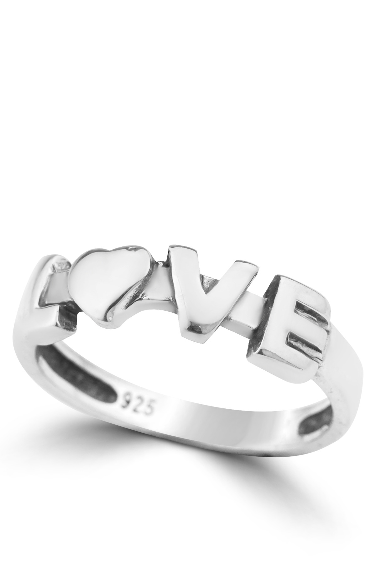 Eternal Love | Heart Detailed Script Design 925 Sterling Silver Ring
